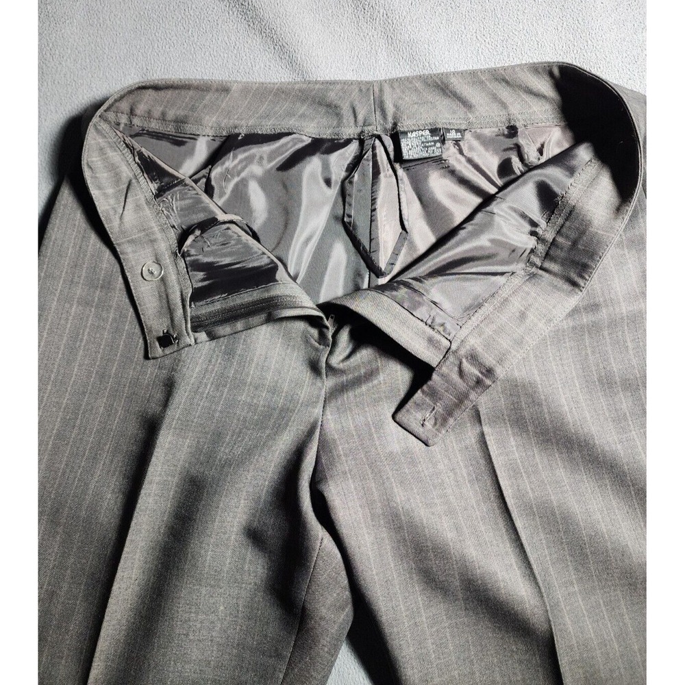 Kasper Pants Womens Size 10 Brown Striped Chino Casual Ankle Buttons Zip - Picture 4 of 16